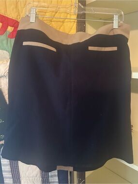 Worthington Navy Mini Skirt with Tan Trim